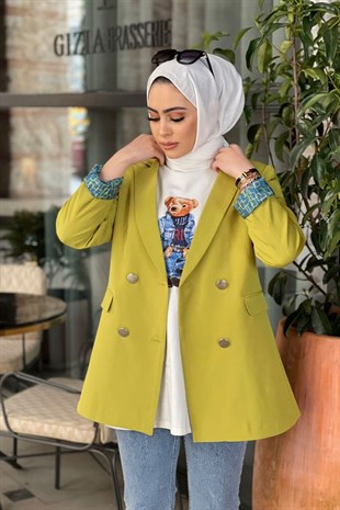 Astarı Desenli Blazer Ceket-YEŞİL, Fiyatları Mira Tüvit Ceket-EKRU – Haza Moda | Tesettür Giyim 