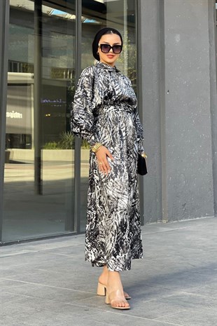 Fırça Desen Elbise-SİYAH, Fiyatları Katkat Cotton Elbise-PEMBE – Haza Moda | Tesettür Giyim 