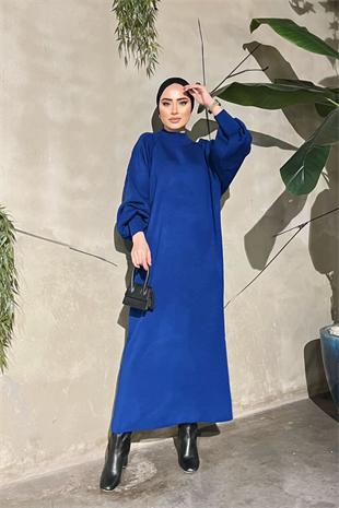 Triko Örme Uzun Elbise-SAKS, Fiyatları Tesettür İndirimli Triko Kazak 