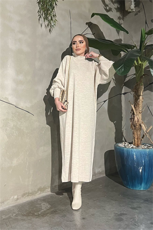 Triko Örme Uzun Elbise-TAŞ, Fiyatları Tesettür İndirimli Triko Kazak 